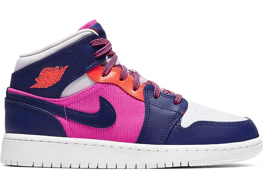 Фото № 1 с приближением к товару «‎Jordan 1 Mid Fire Pink Barely Grape »