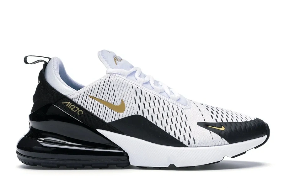Фото № 1 с приближением к товару «‎Nike Air Max 270 White Metallic Gold Black»