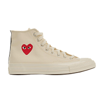 Фото № 1 с приближением к товару «‎Comme des Garçons PLAY x Converse Chuck 70 High Small Red Heart - Beige»