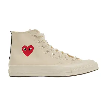 Comme des Garçons PLAY x Converse Chuck 70 High Small Red Heart - Beige - 1