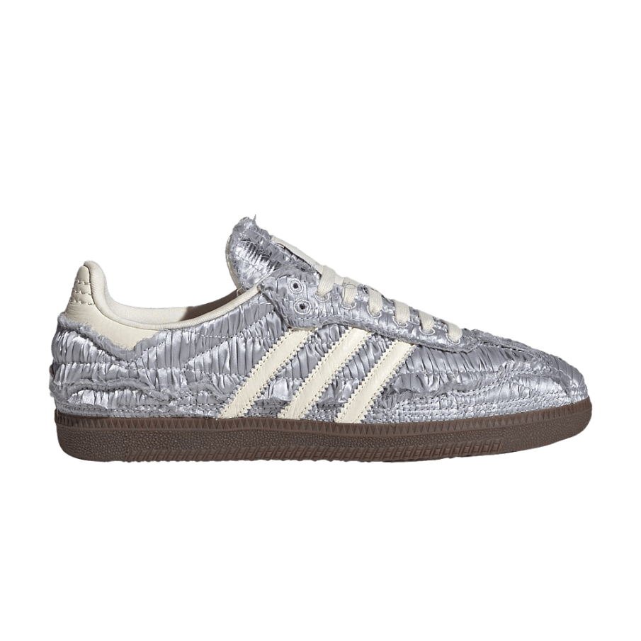 Фото № 1 с приближением к товару «‎Caroline Hu x adidas Samba OG Satin Pack - Silver Metallic»