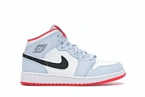 Фото № 1 с приближением к товару «‎Jordan 1 Mid Half Blue Polka Dot Swoosh »