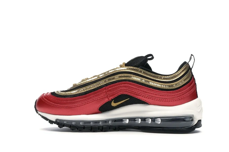 Фото № 5 с приближением к товару «‎Nike Air Max 97 Red Gold Sequin »
