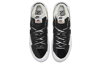 sacai Nike Blazer Low Skate shoes Black Patent Leather - 4