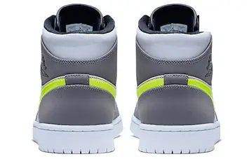 Nike Air Jordan 1 Mid Neon Basketball shoes Yellow Grey - 6