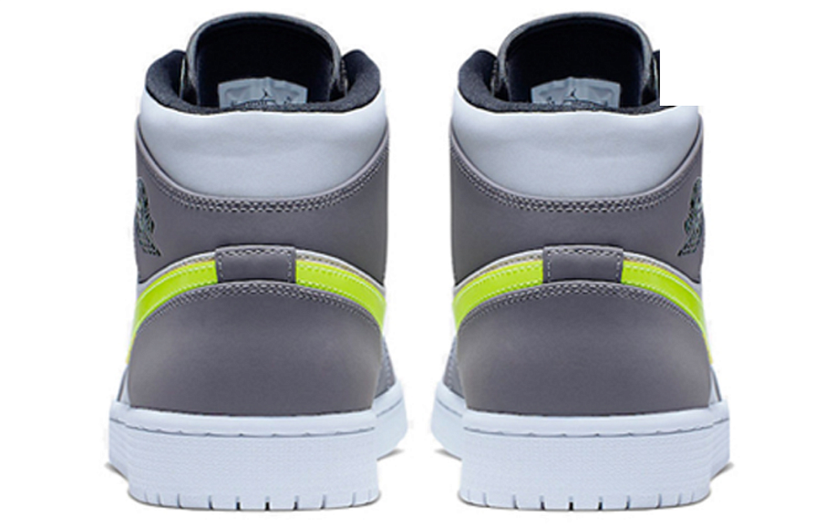 Фото № 4 с приближением к товару «‎Nike Air Jordan 1 Mid Neon Basketball shoes Yellow Grey»