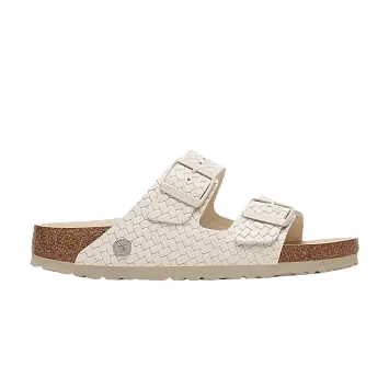 Birkenstock Arizona Leather Woven Sandal Emboss Ecru