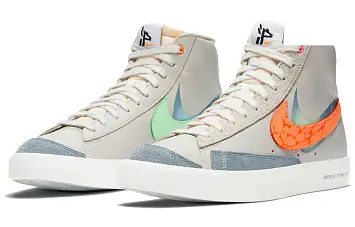 Nike Blazer Mid'77Vntg Skate shoes Green Orange Shanghai - 3