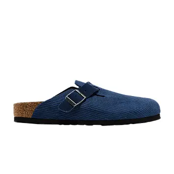 Birkenstock Boston Suede Embossed Corduroy Narrow Indigo - 1