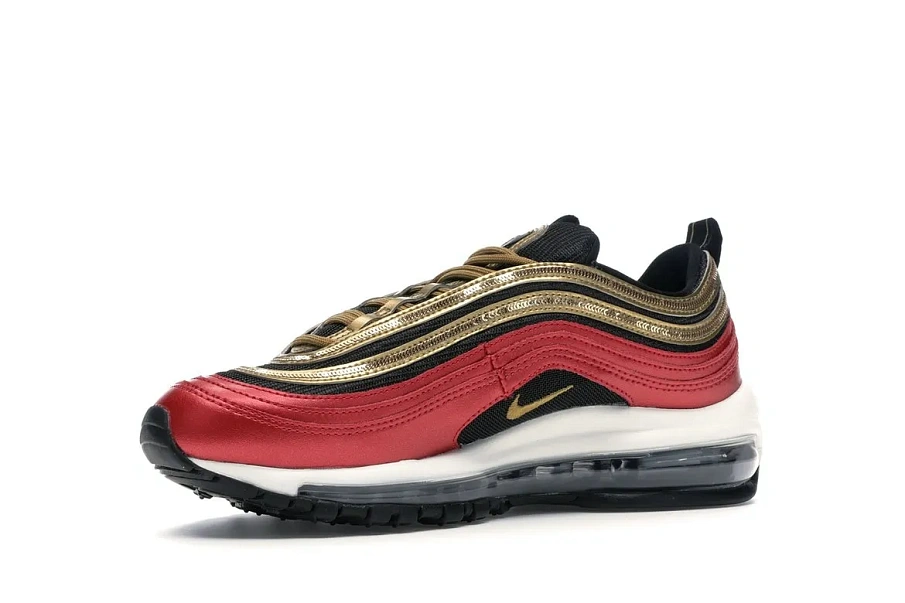Фото № 4 с приближением к товару «‎Nike Air Max 97 Red Gold Sequin »