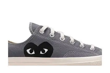 Mens Comme des Garçons PLAY x Converse Chuck 70 Low Steel Gray - 3