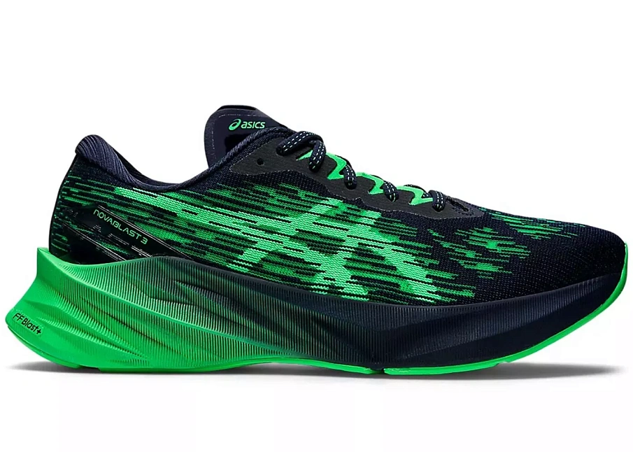 Фото № 1 с приближением к товару «‎ASICS Novablast 3 Midnight New Leaf Green»