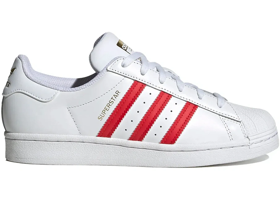 Фото № 1 с приближением к товару «‎adidas Superstar White Better Scarlet Gold »