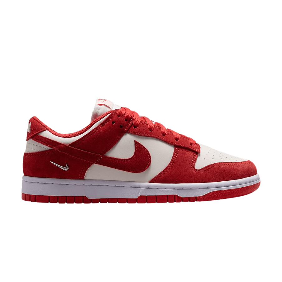 Фото № 1 с приближением к товару «‎Nike Women's Dunk Low Sail White Metallic Silver Light Crimson»