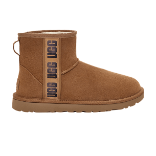 UGG Women's Classic Mini Side Logo II Suede Chestnut