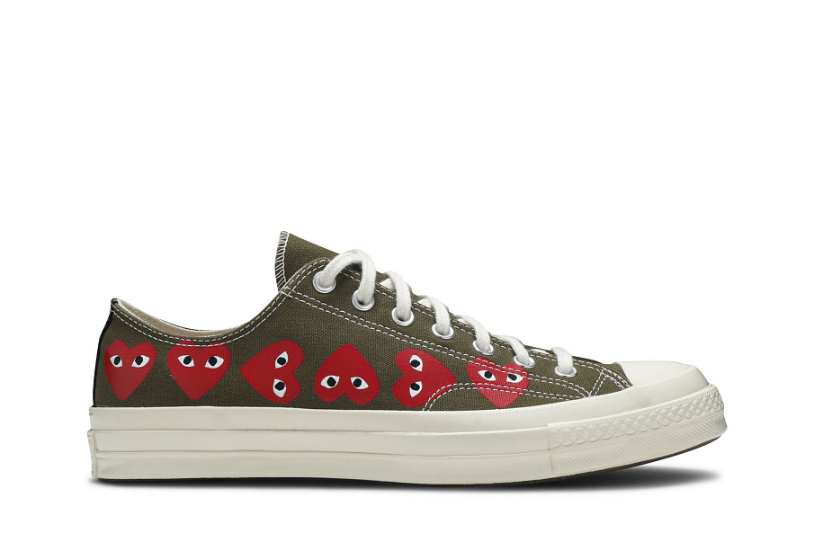 Фото № 2 с приближением к товару «‎Comme des Garçons Play x Converse Chuck 70 Low Top Multi Heart»