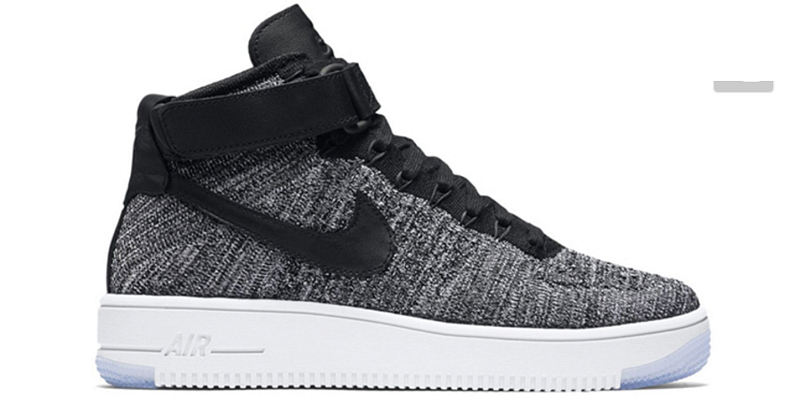 Фото № 2 с приближением к товару «‎Nike Air Force 1 Mid Flyknit Oreo White»