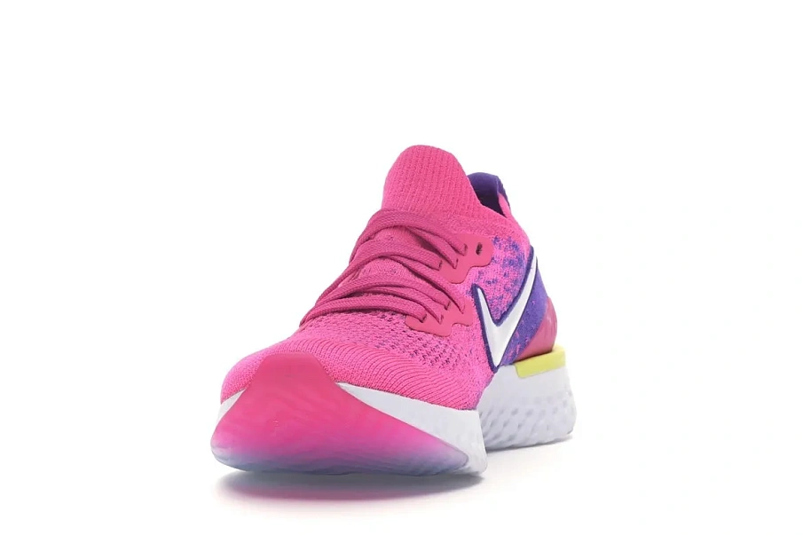 Фото № 2 с приближением к товару «‎Nike Epic React Flyknit 2 Laser Fuchsia White »