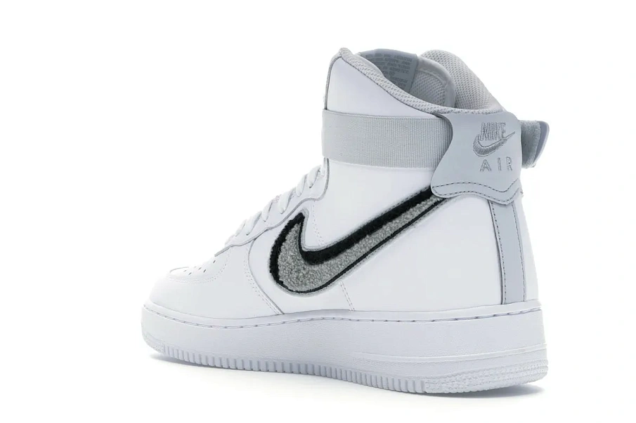 Фото № 6 с приближением к товару «‎Nike Air Force 1 High 3D Chenille White Grey Black»