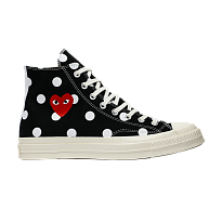 Фото № 1 с приближением к товару «‎Comme des Garçons x Converse Chuck Taylor All Star 70 Hi Black Polka Dot»