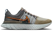 Фото № 1 с приближением к товару «‎Nike React Infinity Run Flyknit 2 Light Bone Grey Orange»