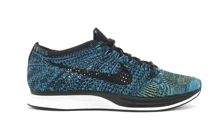 Фото № 1 с приближением к товару «‎Nike Flyknit Racer Blue Glow Yellow Strike»