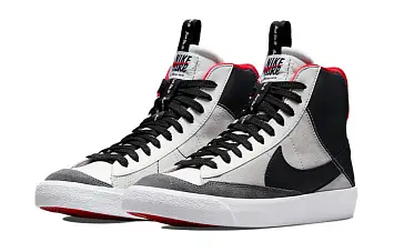 (GS) Nike Blazer Mid '77 SE D Sneakers BlackWhiteRed - 5