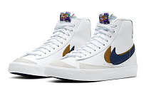 Фото № 3 с приближением к товару «‎Nike Blazer Mid '77 SE GS 'Double Swoosh - White Gold Blue Void'»