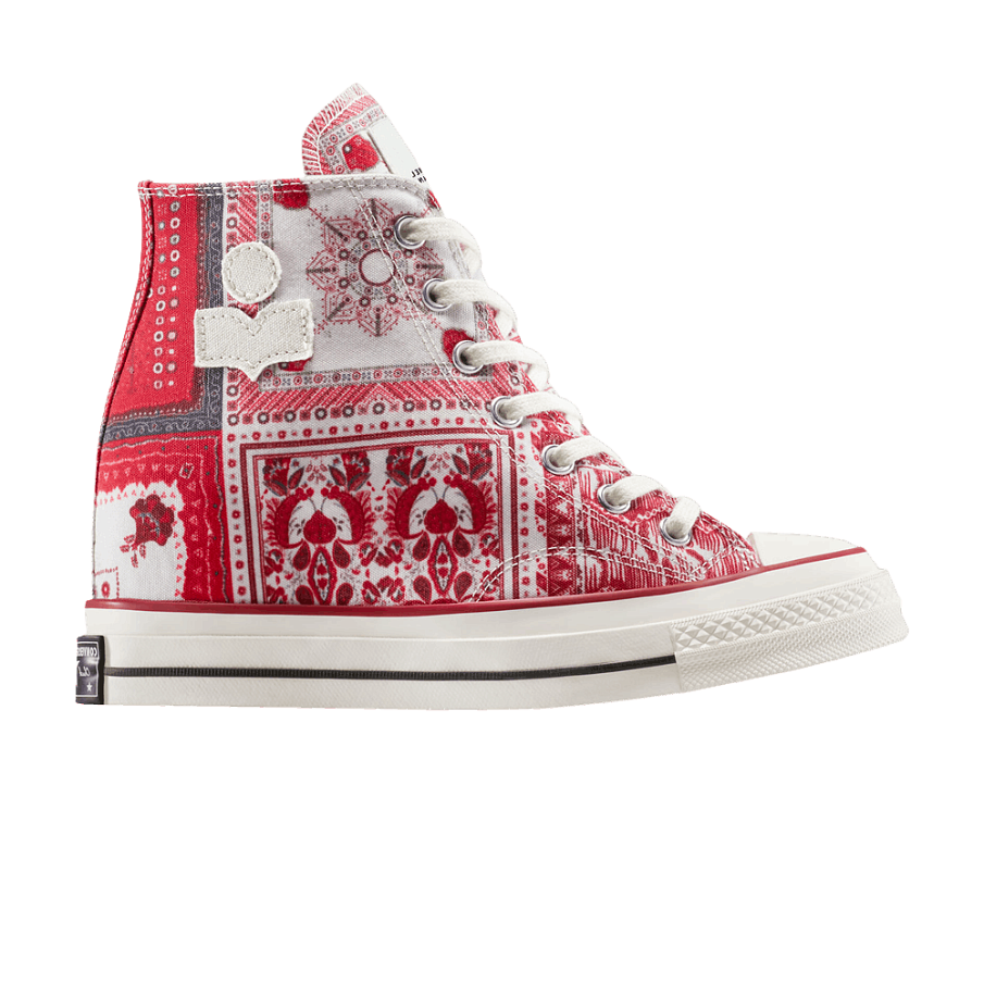Фото № 1 с приближением к товару «‎Isabel Marant x Converse Women's Chuck 70 Wedge Platform High Red Bandana Scarf»