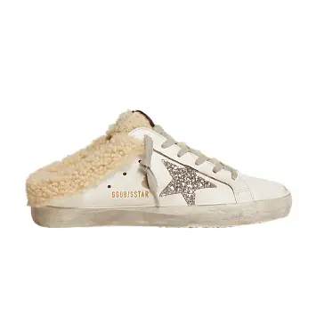 Golden Goose Women's Superstar Sabot White Silver Glitter - 1