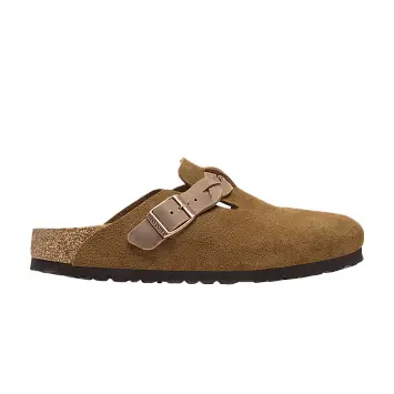 Birkenstock Boston Braided Suede Leather Narrow Mink - 1