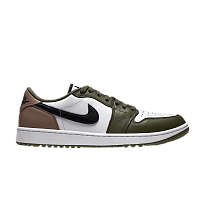 Фото № 1 с приближением к товару «‎Air Jordan 1 Low G Golf White Medium Olive Khaki Black»