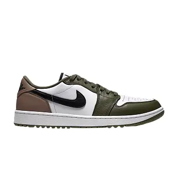 Air Jordan 1 Low G Golf White Medium Olive Khaki Black - 1