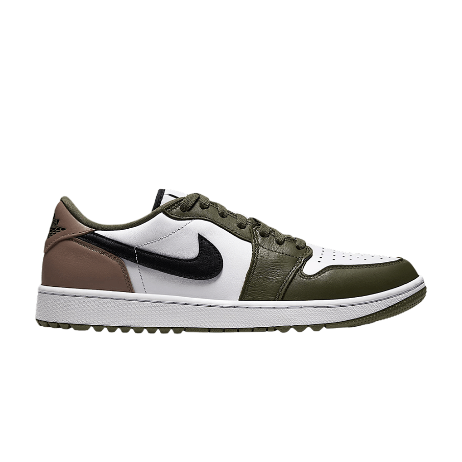 Фото № 1 с приближением к товару «‎Air Jordan 1 Low G Golf White Medium Olive Khaki Black»
