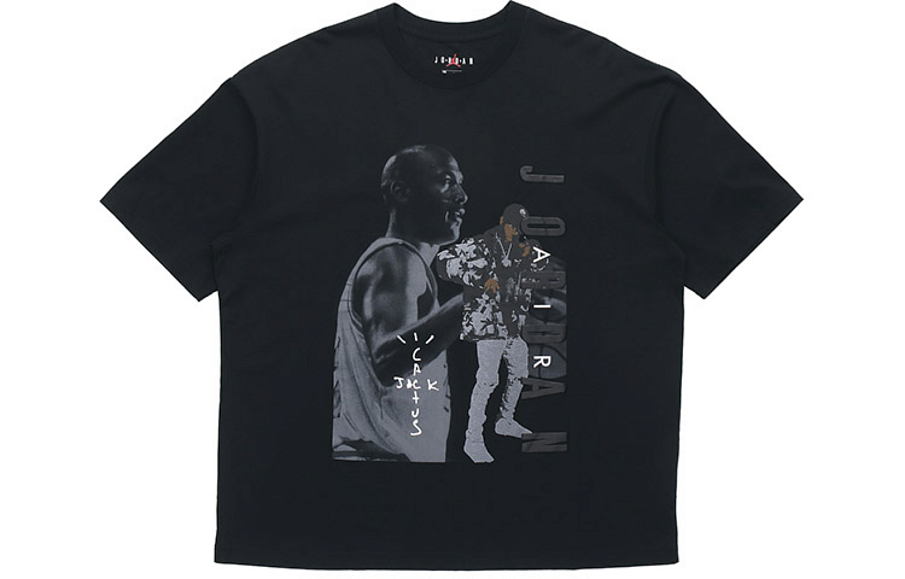 Фото № 1 с приближением к товару «‎Air Jordan 6 x Travis Scott Printed TEE Men Black»
