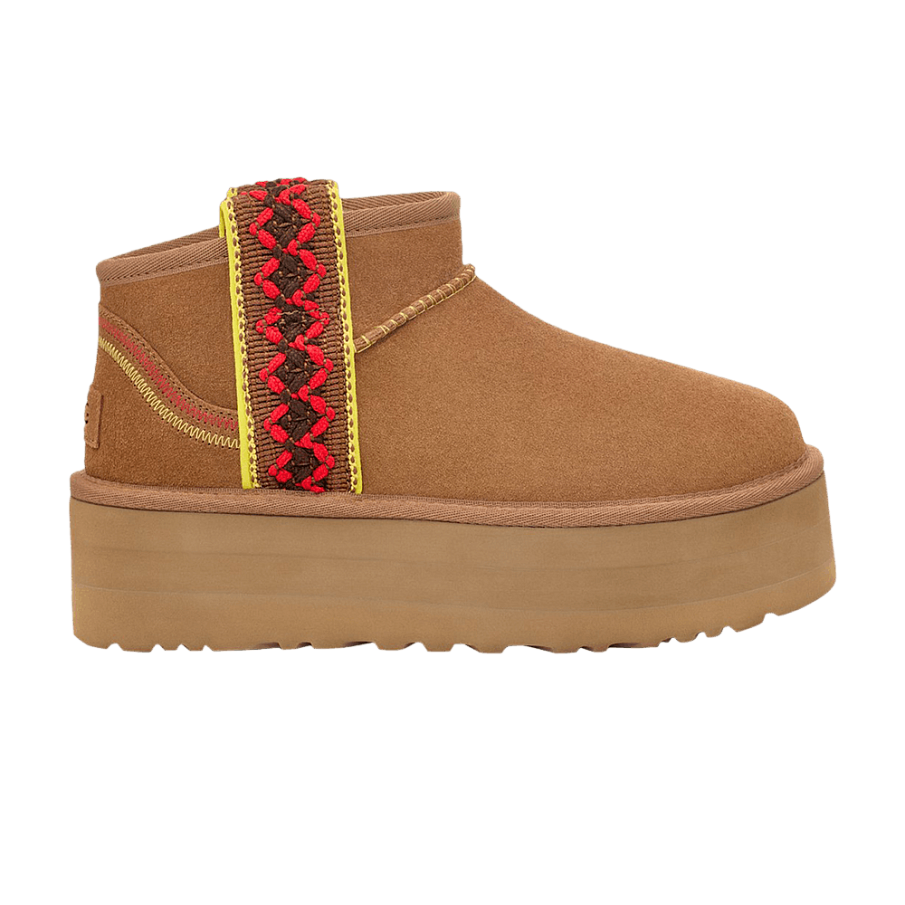 Фото № 1 с приближением к товару «‎UGG Women's Classic Ultra Mini Platform Braid - Chestnut»