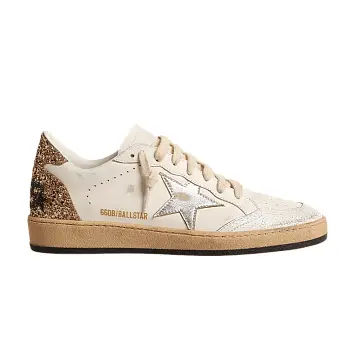 Golden Goose Women's Ball Star White Silver Metallic Gold Glitter - 1