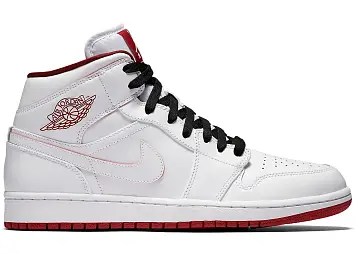 Jordan 1 Retro Mid White Gym Red Black (554724-103)