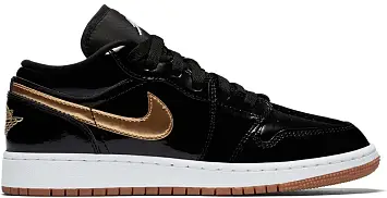 Jordan 1 Retro Low Black Gold Patent (554723-032)