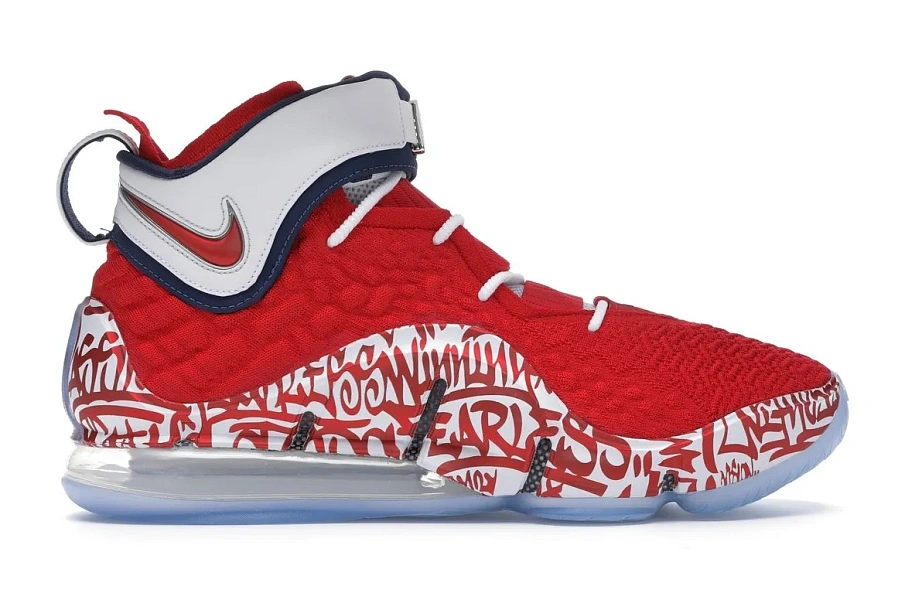 Фото № 1 с приближением к товару «‎Nike LeBron 17 Graffiti Remix Red»