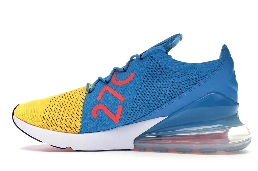 Фото № 3 с приближением к товару «‎Nike Air Max 270 Flyknit Laser Orange Blue Orbit»