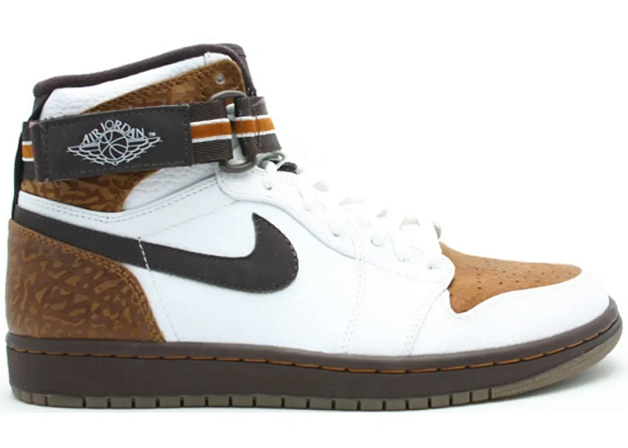 Фото № 1 с приближением к товару «‎Jordan 1 Retro High Strap White Madeira Ginger»
