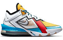 Фото № 2 с приближением к товару «‎Nike Lebron 18 Low "Stewie Griffin" Basketball Shoes WhiteBlueYellow»