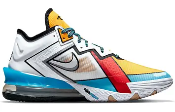 Nike Lebron 18 Low "Stewie Griffin" Basketball Shoes WhiteBlueYellow - 2