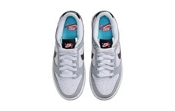 Nike GS Dunk Low SE Lottery Skate shoes Grey Fog Light Crimson - 5