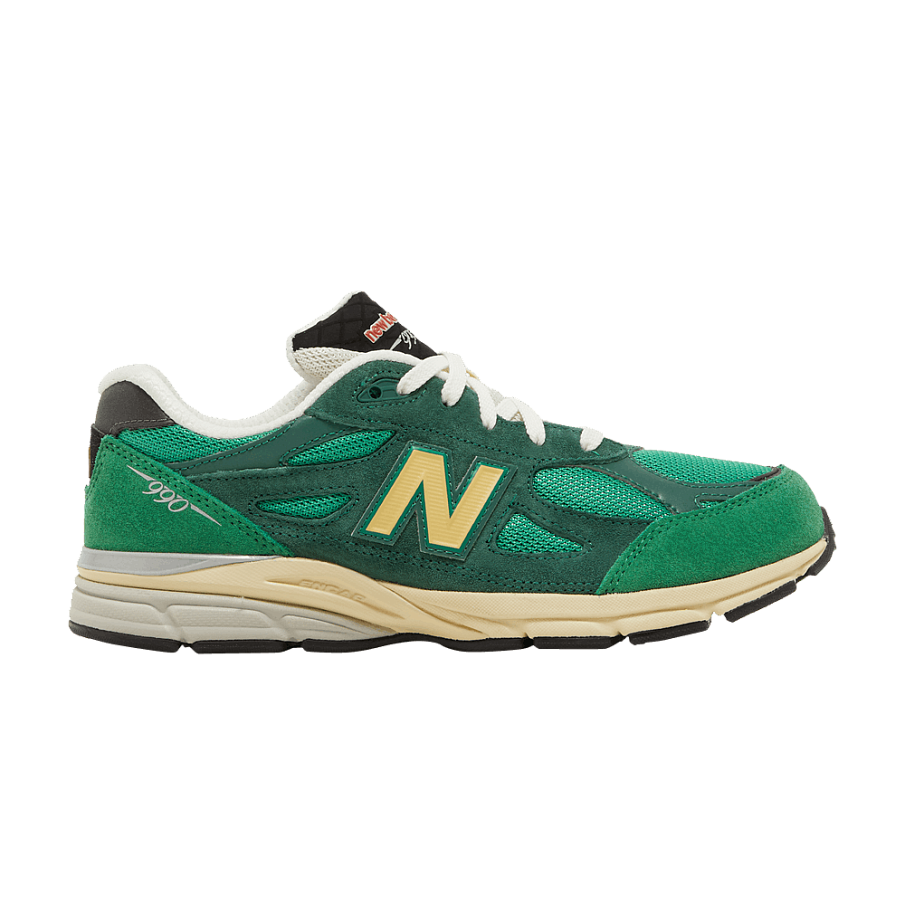 Фото № 1 с приближением к товару «‎Teddy Santis x New Balance 990v3 Big Kid Green Gold (GC990GG3)»