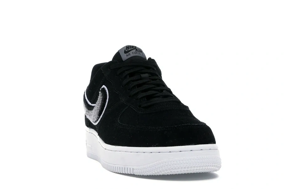 Фото № 2 с приближением к товару «‎Nike Air Force 1 Low 3D Chenille Swoosh Black Cool Grey»