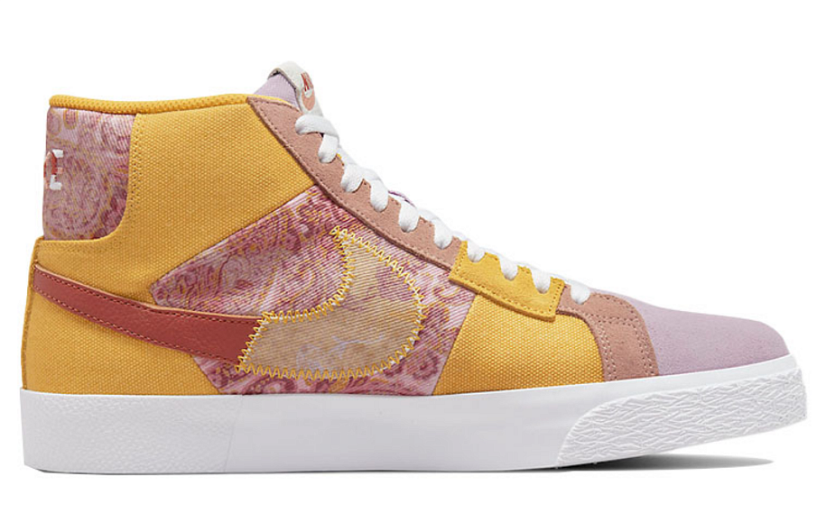 Фото № 2 с приближением к товару «‎Nike SB Zoom Blazer Premium "Paisley" Mid-Top Sneakers PinkYellow»