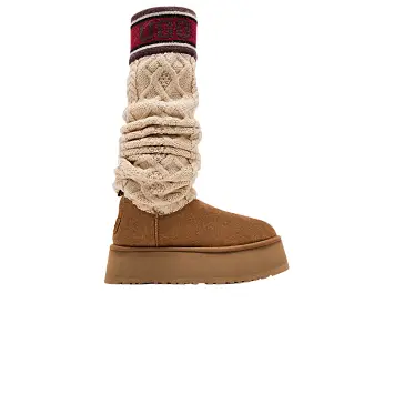 UGG Women's Classic Sweater Letter Tall Chestnut - 1