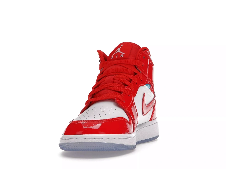 Фото № 2 с приближением к товару «‎Jordan 1 Mid Barcelona Sweater Red Patent »